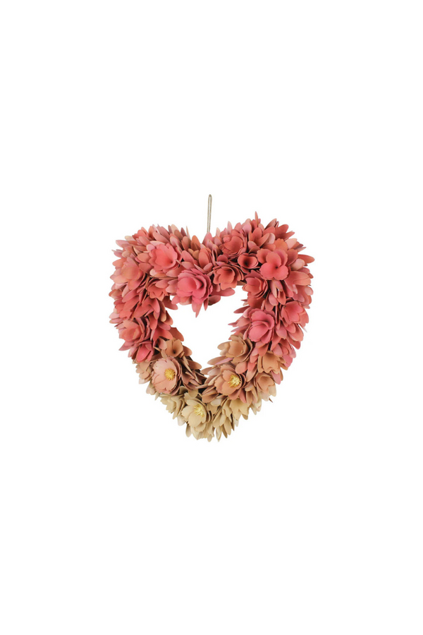 Wood Shaving Heart Wreath