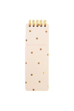 Cream Polka Dot Reporter Notepad