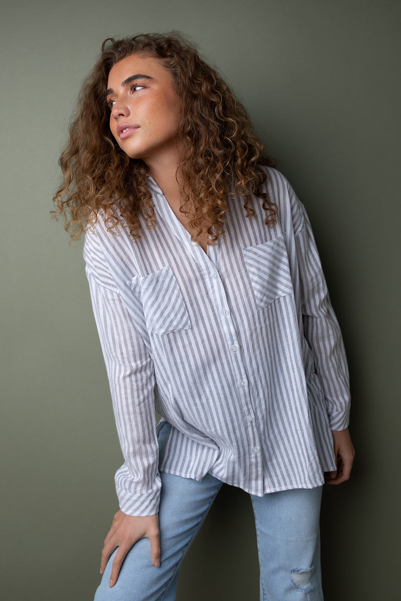 Somewhat Easy Striped Button Up FINAL SALE