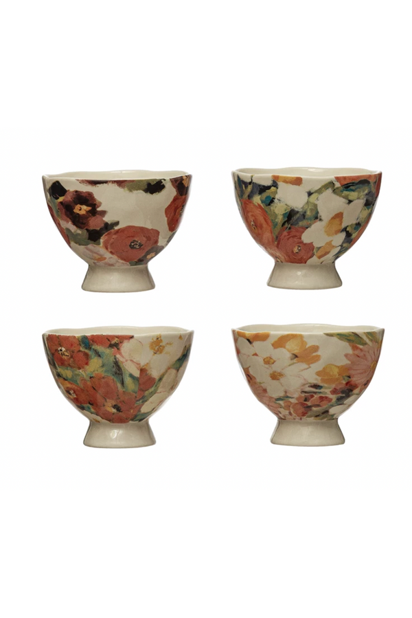 Stoneware Footed Floral