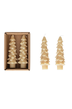 Christmas Tree Taper Candles - Set of 2