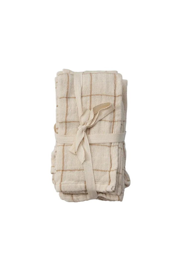 Grid Cotton Cloth Napkin - Set of 4