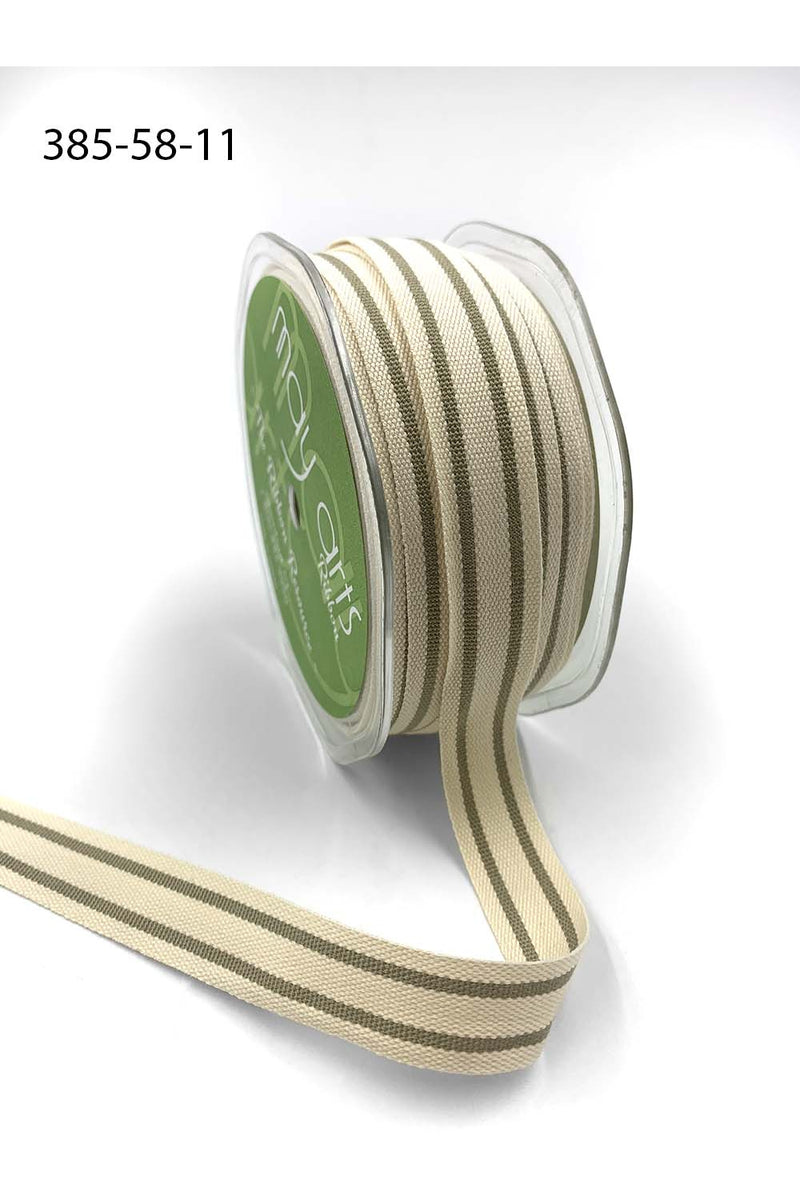 SPOOL -Double Stripe Cotton Ribbon 5/8"