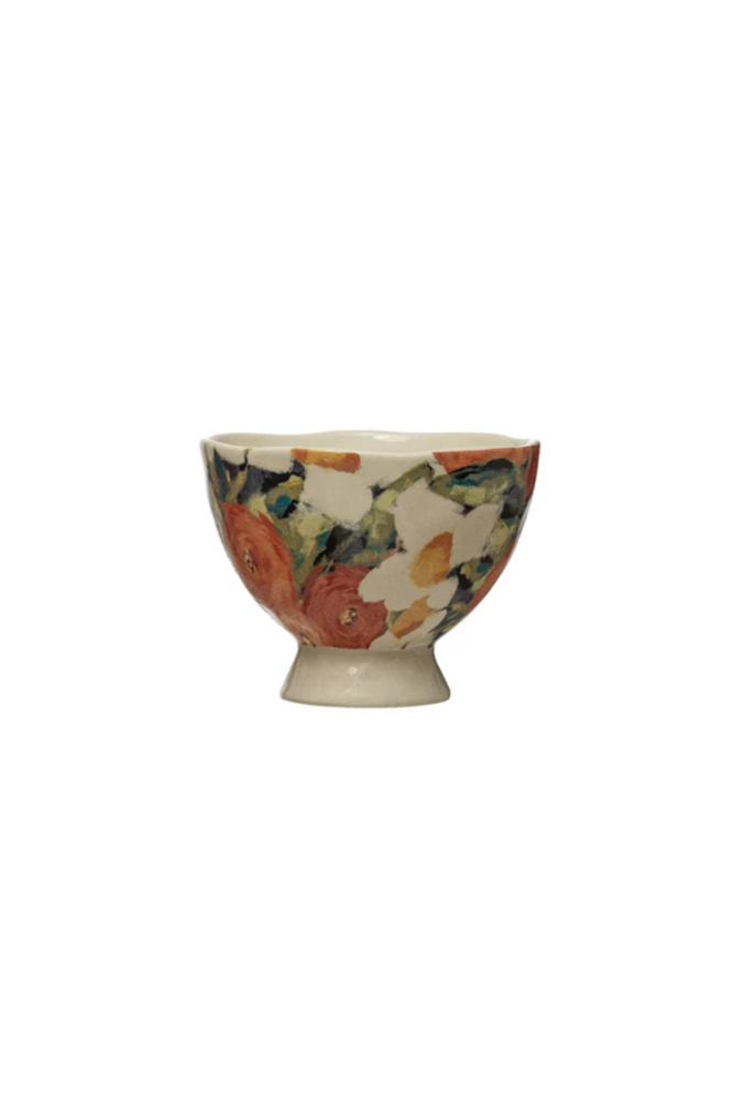 Stoneware Footed Floral
